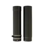 500mm 2 Part Adjustable Pipe - Matt Black 125mm (5 Inch)