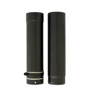 250mm Pipe 2 Part Adjustable Pipe - Matt Black 100mm (4 Inch)
