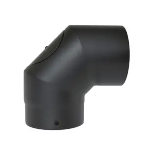 90° Elbow With Door - Matt Black 150mm (6 Inch)