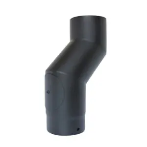 Offset Pipe With Door - Matt Black 150mm (6 Inch)