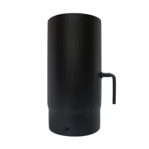 250mm Pipe With Damper - Gloss Black 150mm (6 Inch)