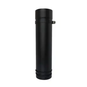 500mm 1 Part Adjustable Pipe - Gloss Black 100mm (4 Inch)