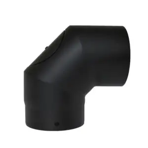 90° Elbow With Door - Gloss Black 125mm (5 Inch)