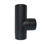 90° Tee Piece With Cap - Gloss Black 100mm (4 Inch)