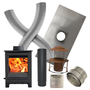 Ashford 4 Stove – 4.1kW Defra Multifuel Stove & Flue Liner Installation Kit