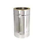 250-350mm Adjustable Length - Twin Wall Pipe 125mm (Stainless)