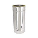 350-500mm Adjustable Length - Twin Wall Pipe 125mm (Stainless)