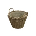 Fireside Round Log Basket (Wild Willow/Hessian)