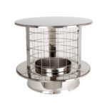 Meshed Rain Cap - Twin Wall Pipe 125mm (Stainless)