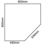 Glass Hearth (Clipped Corner, Square) - 900mm x 900mm