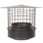 Meshed Rain Cap - Twin Wall Pipe 125mm (Black)