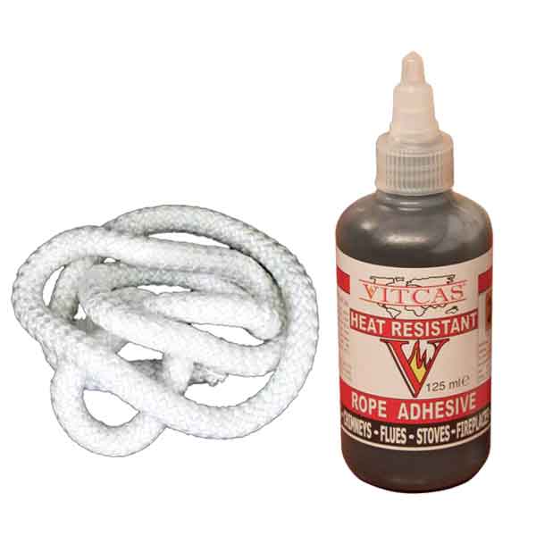 2 Meters Of 18mm Fire Rope & 125ml Black Glue Kit