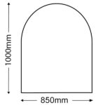 Glass Hearth (D-Shape, Semi-Circle, Medium) - 850mm x 1000mm