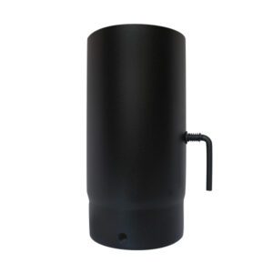 250mm Pipe With Damper - Gloss Black 125mm (5 Inch)
