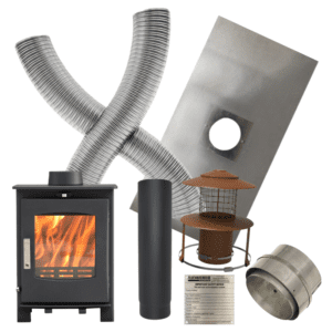 Woolly Mammoth 5 – 5kw Defra Multifuel Stove & Flue Liner Installation Kit