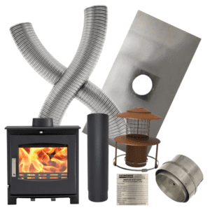 Woolly Mammoth 8 – 8kw Defra Multifuel Stove & Flue Liner Installation Kit