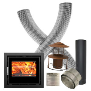 Woolly Mammoth 7i – 6.9kw Defra Multifuel Inset Stove & Flue Liner Installation Kit